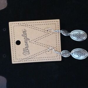 Wrangler Silver Oval Dangle Earrings